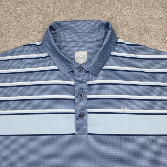 Callaway Polo Shirt Mens 2XL Blue Opti-Dri Golf Polyester S/S Pullover Stretch - Picture 5 of 14
